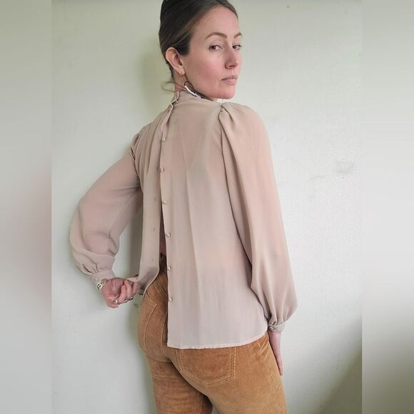 The Francesca Sheer Layered Vintage Blouse S - Picture 12 of 12